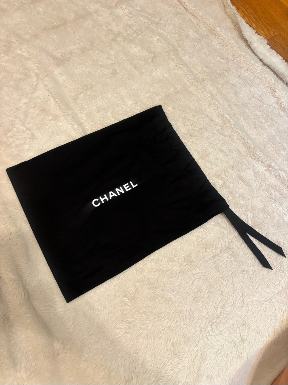 CHANEL Black and White Logo Dust Bag for Accessories